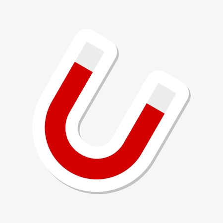 Horseshoe magnet stickerのイラスト素材