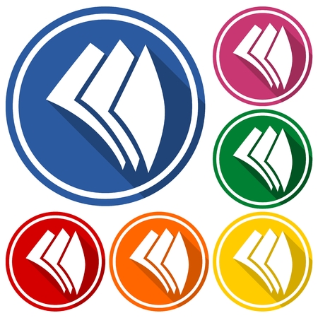 Document Icons set with long shadowのイラスト素材