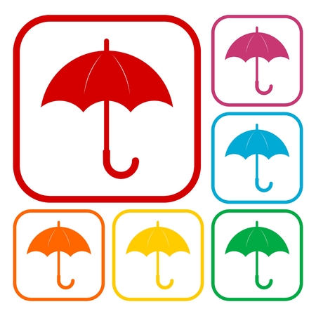 Umbrella icons setのイラスト素材