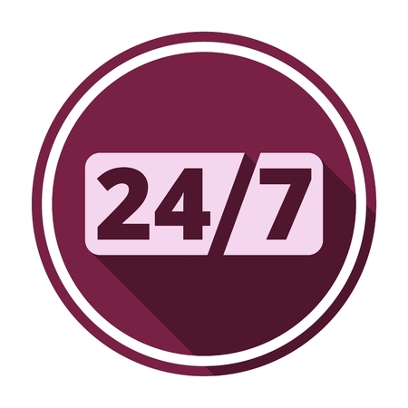 Service and support for customers, 24 hours with long shadowのイラスト素材