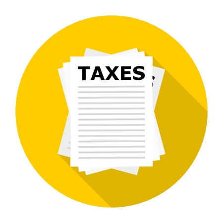 Taxes icon with long shadowのイラスト素材