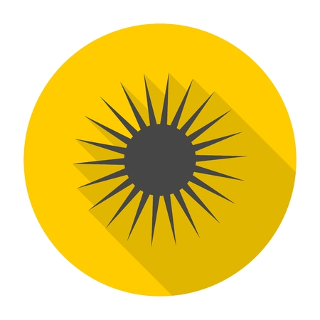 Vector sun icon with long shadowのイラスト素材