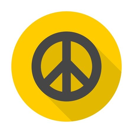 Hippie Peace Symbol with long shadowのイラスト素材