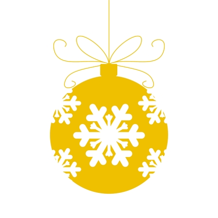 Christmas ball yellowのイラスト素材