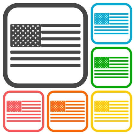USA (American) flag icons setのイラスト素材