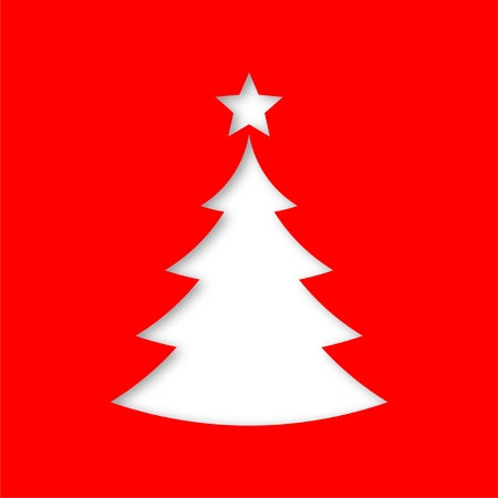 Christmas card with Christmas treeのイラスト素材
