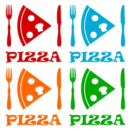 Pizza vector icon setのイラスト素材