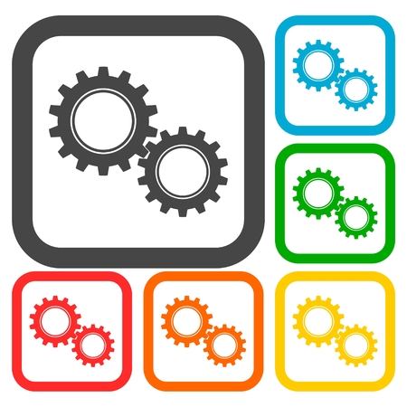 Gears sign icons setのイラスト素材