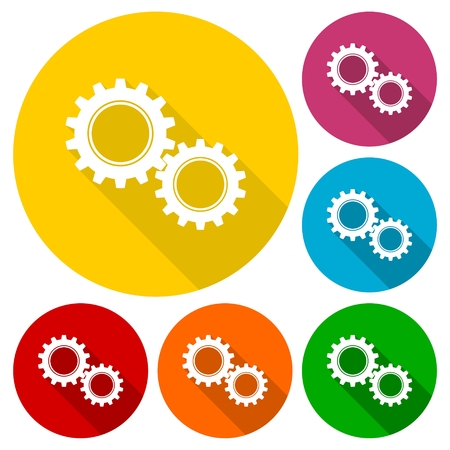 black, blog, business, circle, clock, cog, concept, contour, cooperation, curved, design, element, emblem, engineering, equipment, factory, four, gear, gradient, gray, grey, icon, industry, interface, machinery, mechanical, mechanics, mechanism, navigatioのイラスト素材
