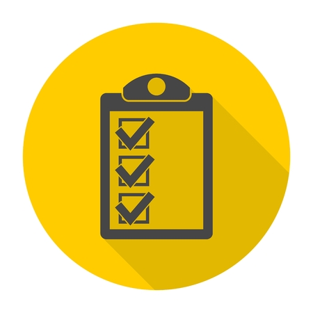 Checkmark Icon with long shadowのイラスト素材