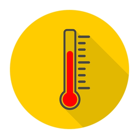 Thermometer icon with long shadowのイラスト素材