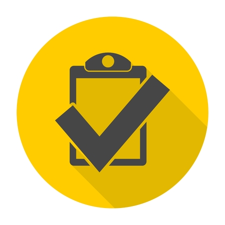 Checkmark Icons set with long shadowのイラスト素材