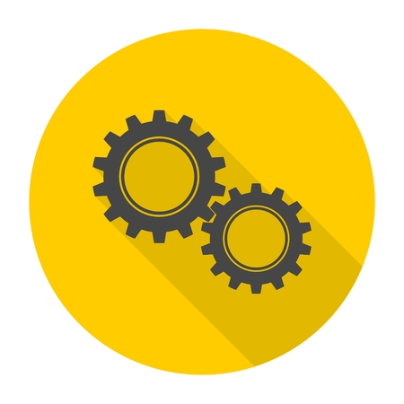 Gears sign icon with long shadowのイラスト素材