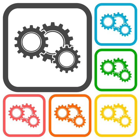 Gears sign icons setのイラスト素材