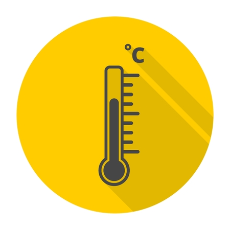 Thermometer icon with long shadowのイラスト素材