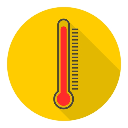 Thermometer icon with long shadowのイラスト素材