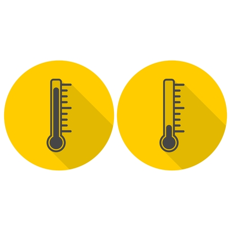 Thermometer icons set with long shadowのイラスト素材