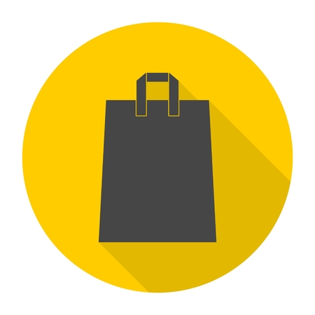 Shopping bag icon with long shadowのイラスト素材