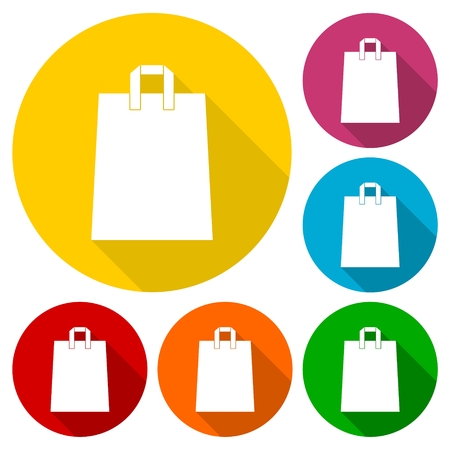 Bag icon with long shadowのイラスト素材
