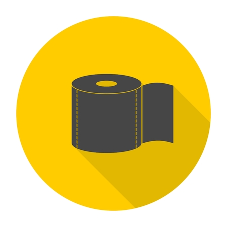 Toilet Paper Icon with long shadowのイラスト素材