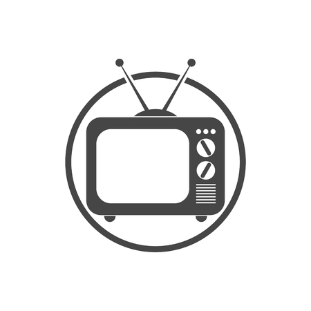 Retro old TV iconのイラスト素材