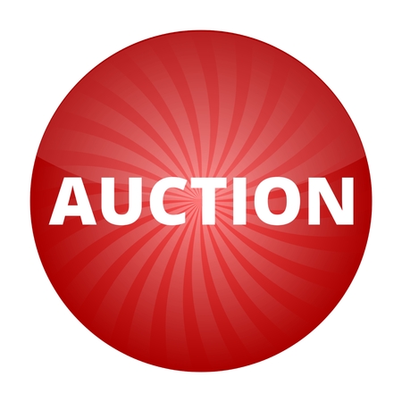 Auction red sign, button, iconのイラスト素材