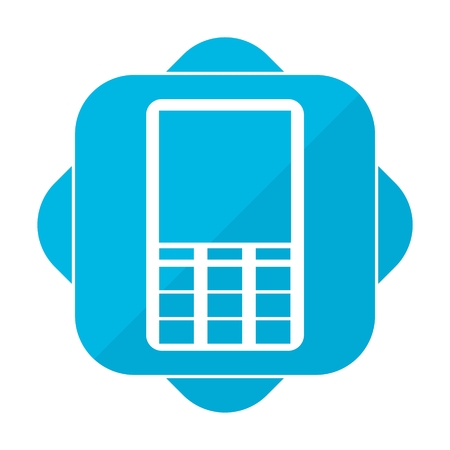 Blue square icon mobileのイラスト素材