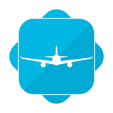 Blue square icon planeのイラスト素材