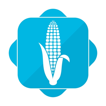 Blue square icon cornのイラスト素材