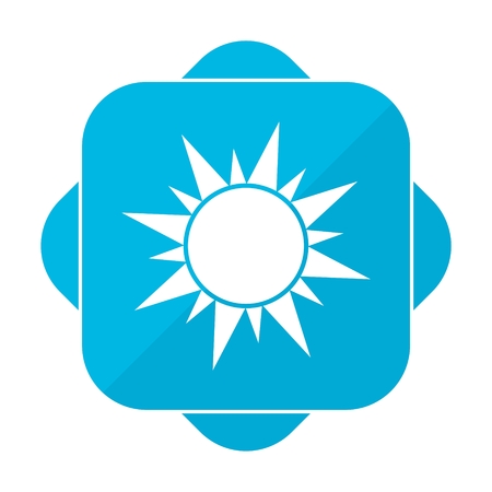 Blue square icon sunのイラスト素材