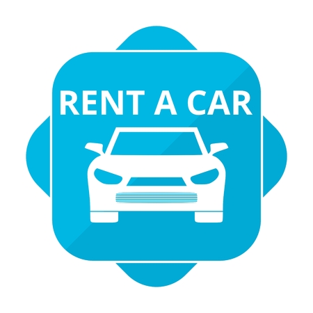 Blue square icon rent a carのイラスト素材