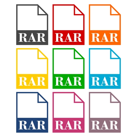 RAR file icons setのイラスト素材
