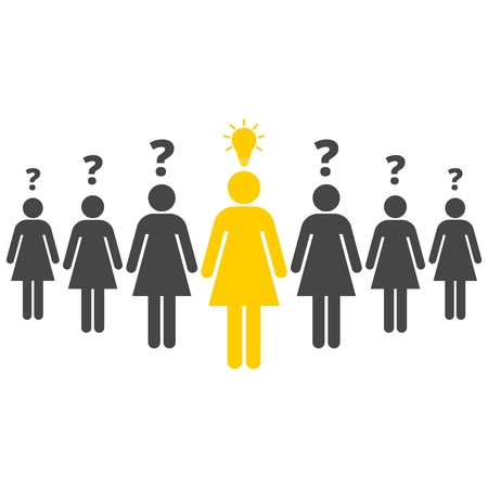 Women are standing, women with ideaのイラスト素材