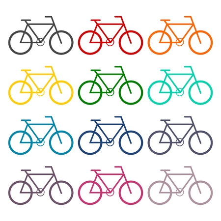 Bicycle icon vector setのイラスト素材