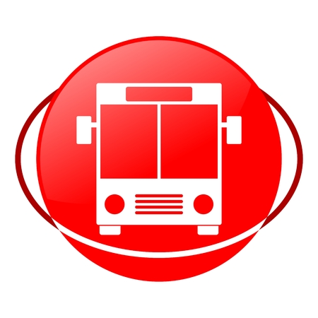 Red icon, bus vector ilustrationのイラスト素材