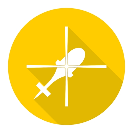 Helicopter icon with long shadowのイラスト素材