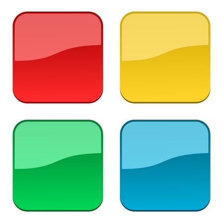 Four Web buttons, glossy empty buttonsのイラスト素材