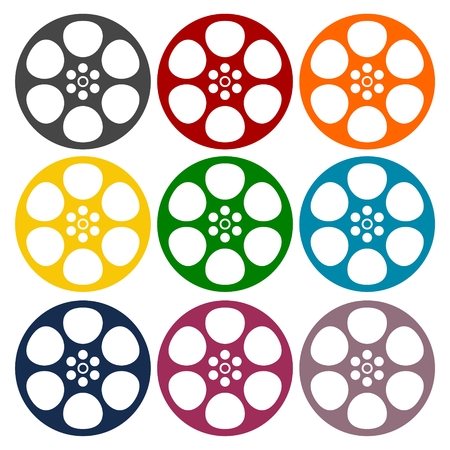 Film reel icons setのイラスト素材