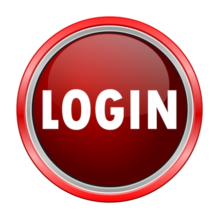 Login round metallic red buttonのイラスト素材