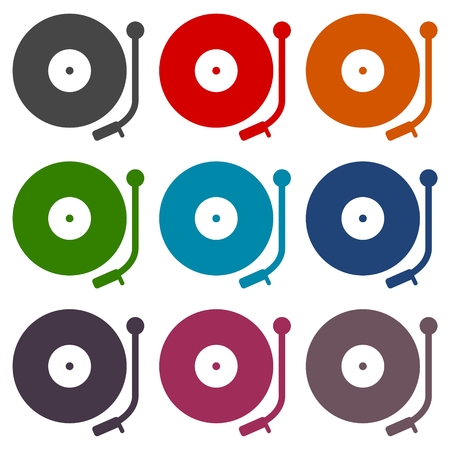 Gramophone icons setのイラスト素材