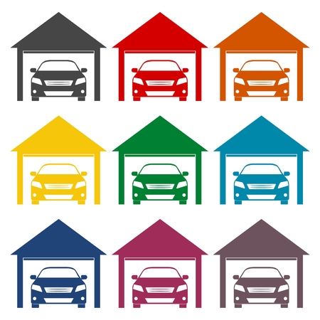 Garage car icons setのイラスト素材