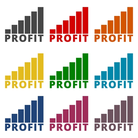Profit graph concept icons setのイラスト素材