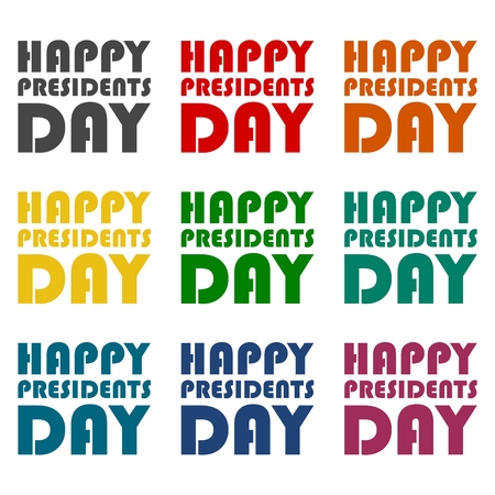 Happy Presidents Day icons setのイラスト素材