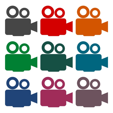 Film Camera Icons setのイラスト素材