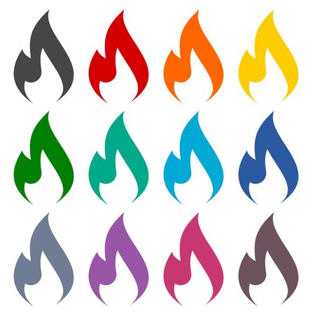 Gas Flame Icons setのイラスト素材
