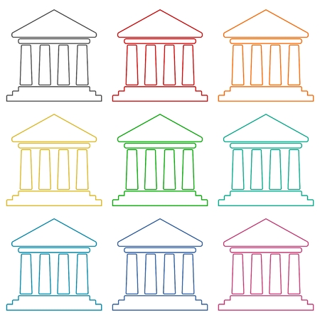 Bank icons setのイラスト素材