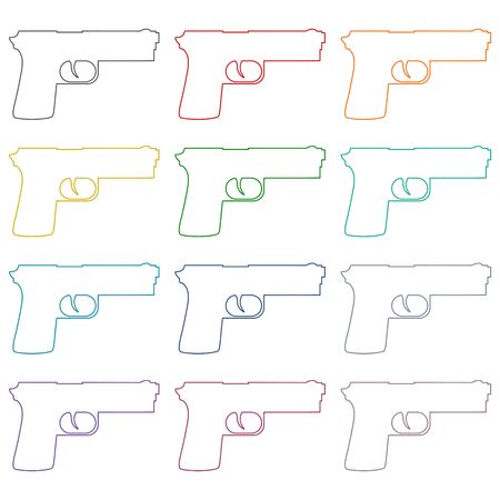 Gun iconsのイラスト素材