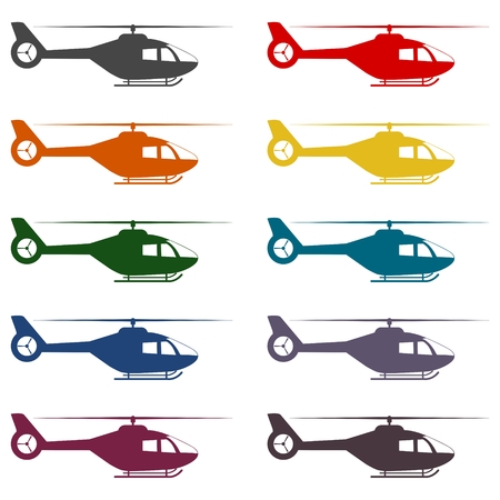 Helicopter vector icons setのイラスト素材