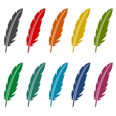 Feather sign icons setのイラスト素材
