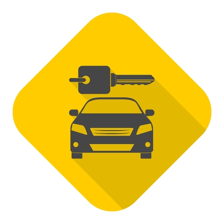 Rent a Car Transportation design icon with long shadowのイラスト素材